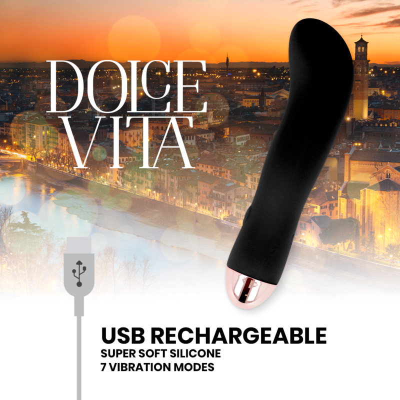 Vibrator, Dolce Vita - Two, Reincarcabil USB, Negru
