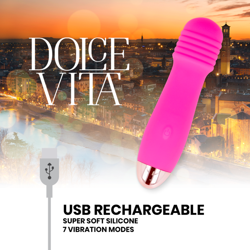 Vibrator, Dolce Vita - Three, Reincarcabil 7 Moduri de Vibratie, Roz