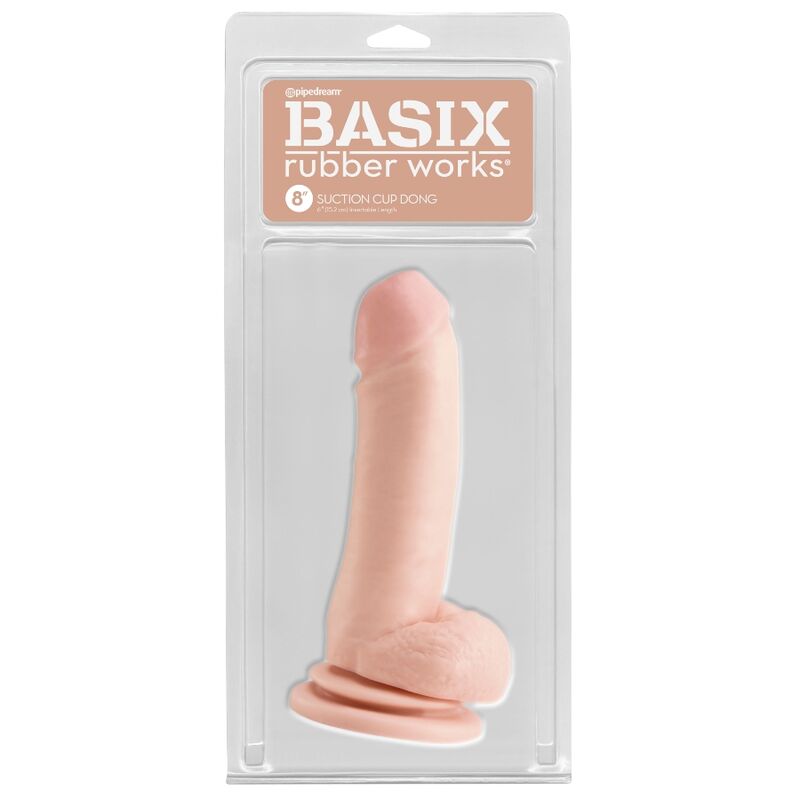 Dildo, Basix - Jelly Suction, cu Suctiune, 18 CM Natural