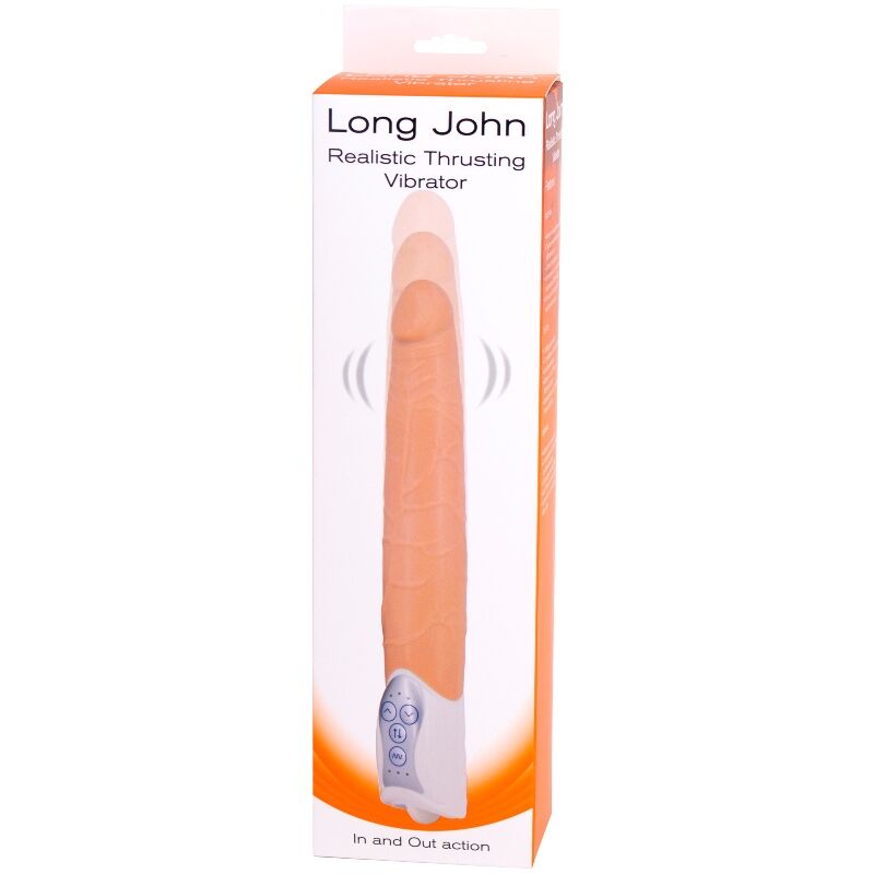 Vibrator Realistic, Seven Creations - Long John, Vibratie si Miscare Sus-Jos, 27.8 CM