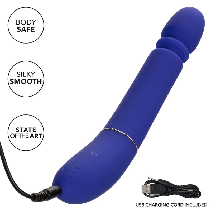 Vibrator, CalExotics - Shameless Slim Thumper, 850 Miscari pe Minut, Albastru