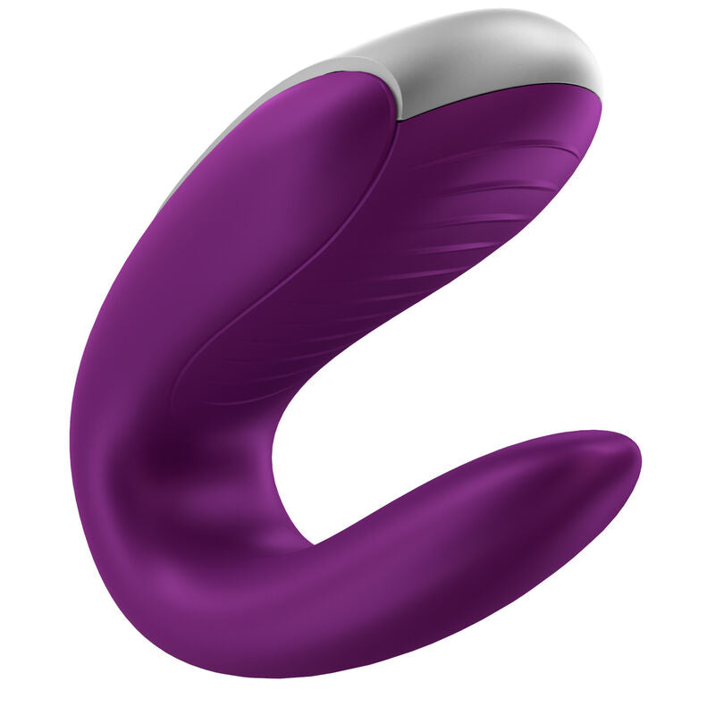 Vibrator pentru Cupluri, Satisfyer - Double Fun, Compatibil cu Aplicatia Satisfyer Connect, Mov