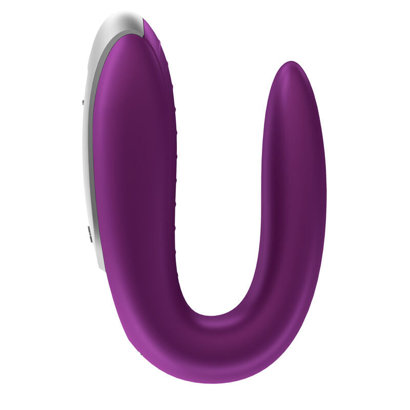 Vibrator pentru Cupluri, Satisfyer - Double Fun, Compatibil cu Aplicatia Satisfyer Connect, Mov