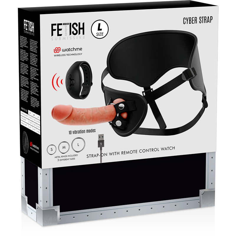 Ham cu Dildo, Fetish Submissive - Cyberstrap, Vibratii cu Telecomanda Watchme, L