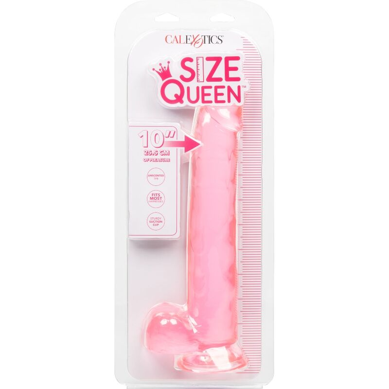 Dildo, Calexotics - Size Queen, Baza cu Ventuza, 25.5 CM Roz