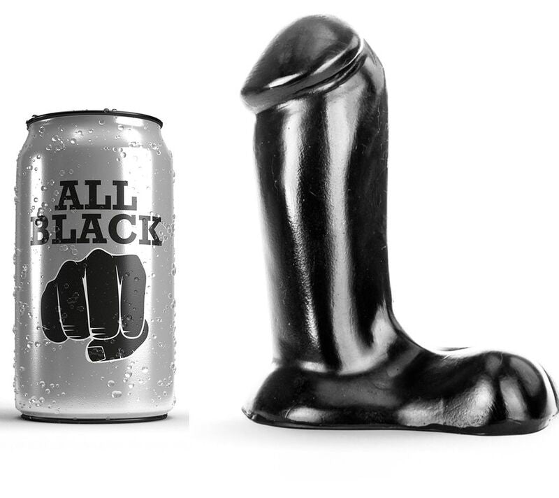 Dildo, All Black - Realist, Baza Lata, 14 CM