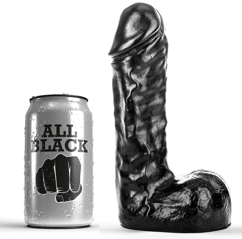 Dildo, All Black, Moale si Flexibil, 19 CM