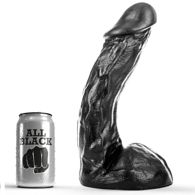 Dildo, All Black, Curbat pentru Punctul G, 28 CM