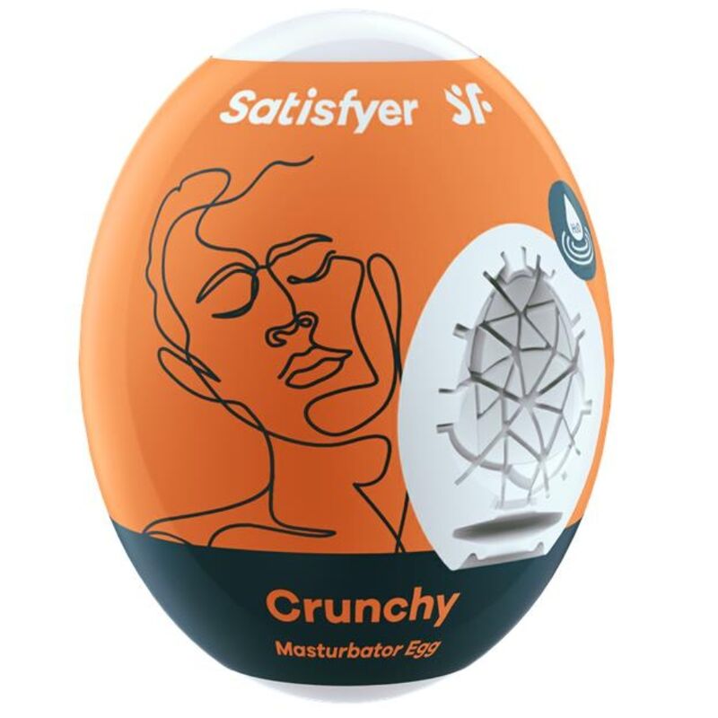 Masturbator Egg, Satisfyer - Crunchy CM, Material Hydro-Active fara Lubrifiant
