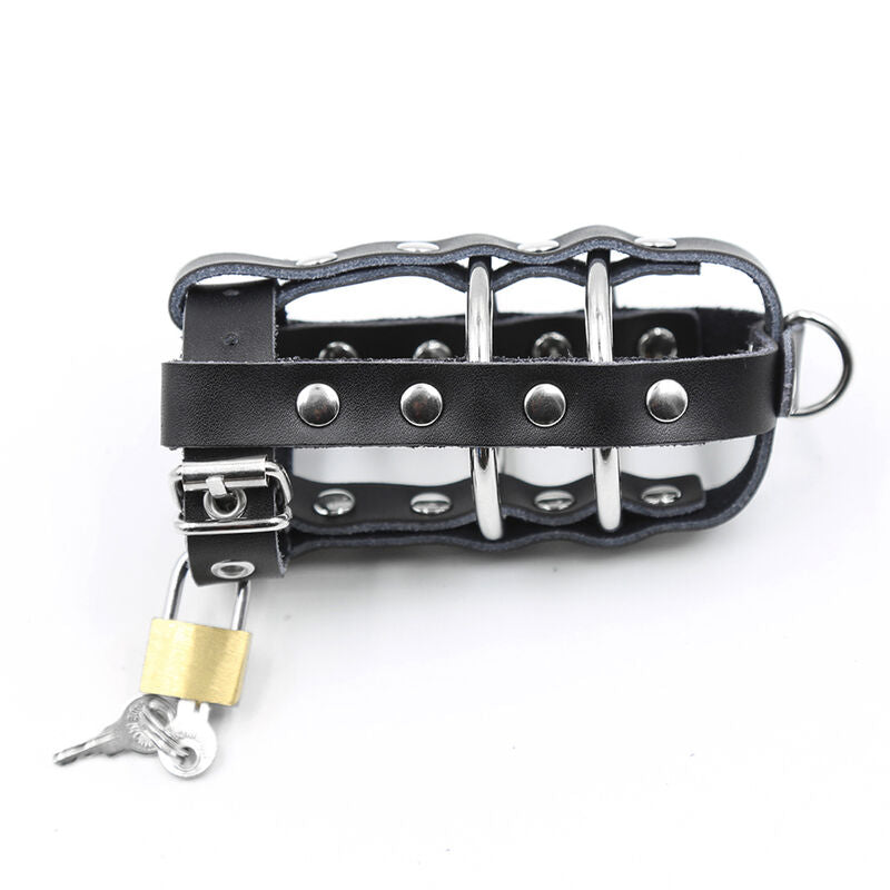 Cusca de Castitate, Ohmama - Fetish Leather Sheath, cu Inele Metalice si Lacat