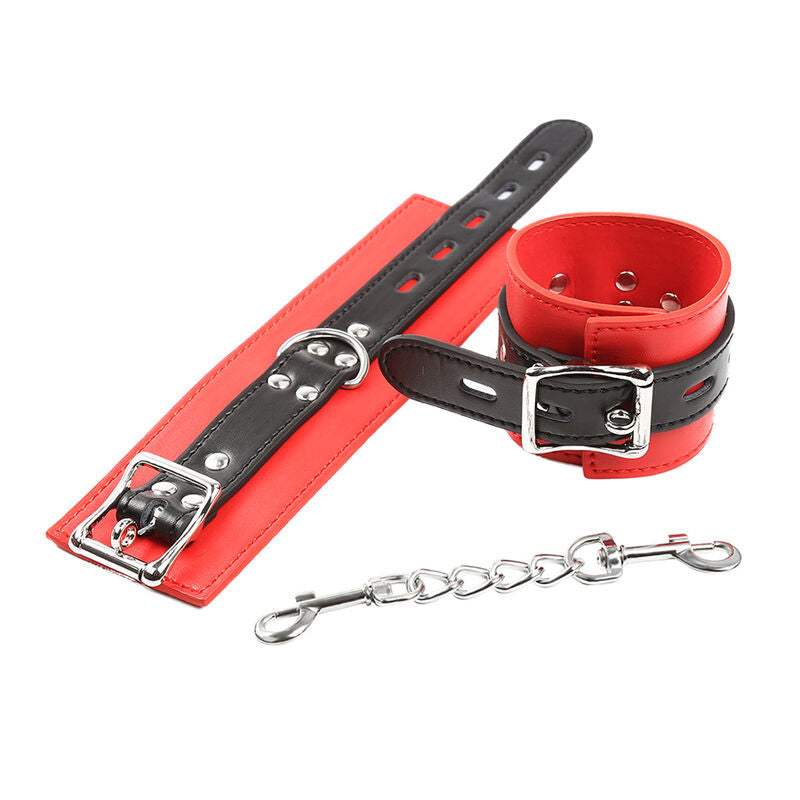 Restrangeri pentru Incheieturi, Ohmama - Locking/Buckling, Ajustabile, Rosu cu Curea Neagra