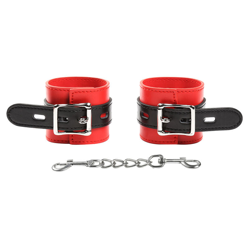 Restrangeri pentru Incheieturi, Ohmama - Locking/Buckling, Ajustabile, Rosu cu Curea Neagra