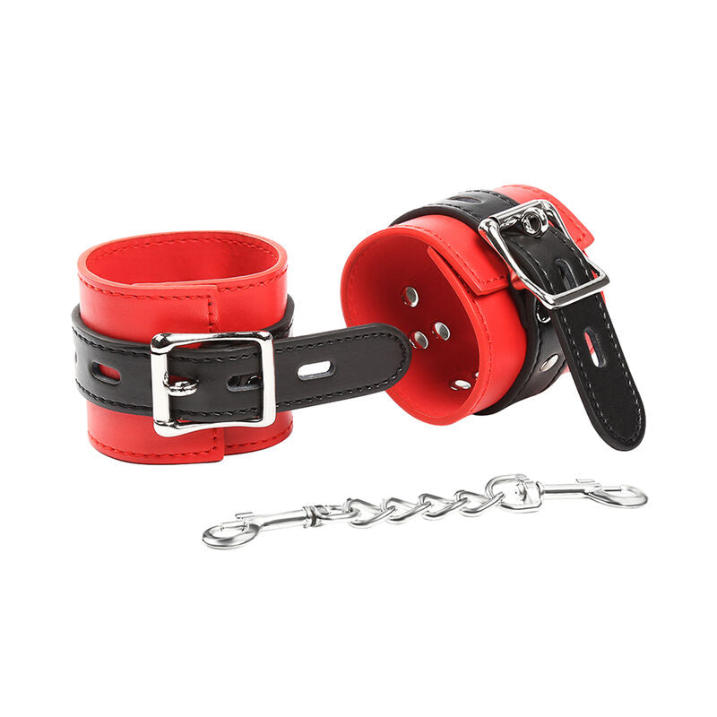 Restrangeri pentru Incheieturi, Ohmama - Locking/Buckling, Ajustabile, Rosu cu Curea Neagra
