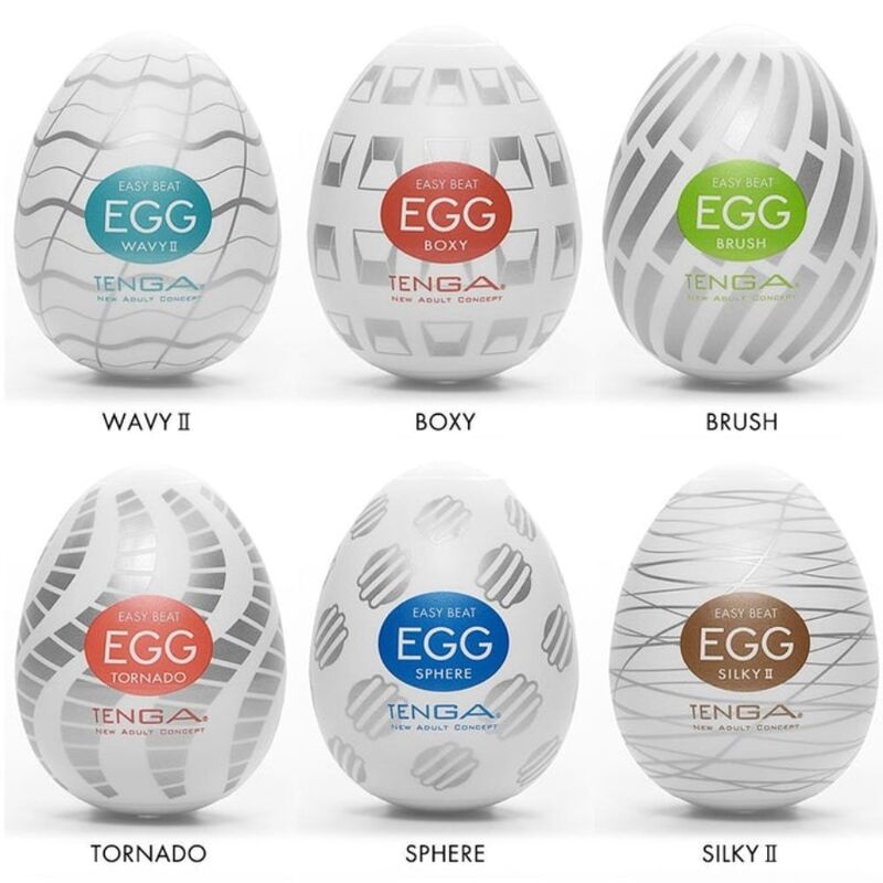 Masturbator Ou, Tenga - Easy Beat Egg, Set 6 Texturi, Pack 6 Unitati