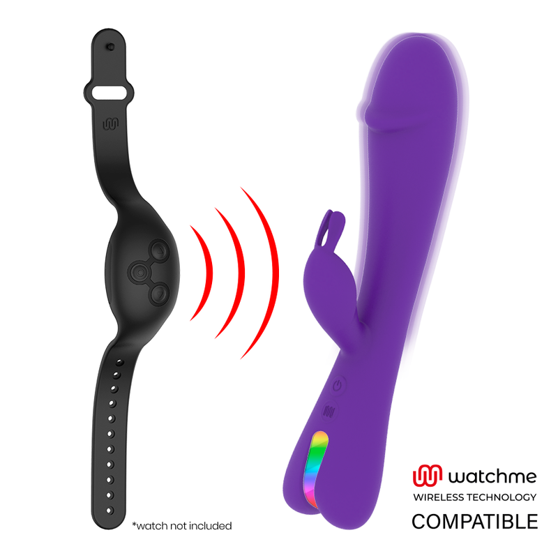 Vibrator Rabbit, Mr Boss - Aitor, Compatibil cu Tehnologia Wireless Watchme, Lila