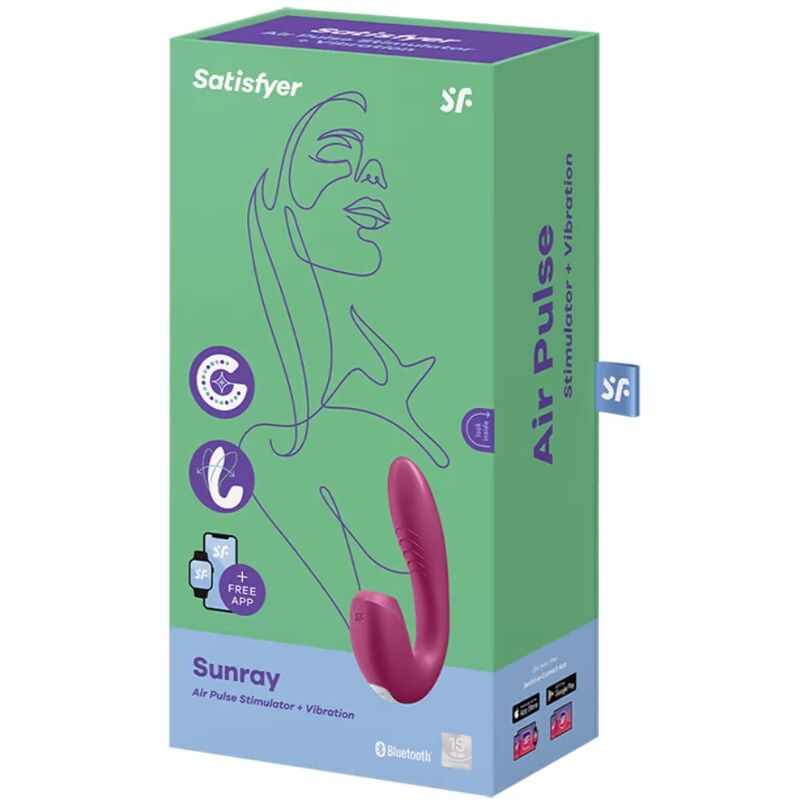 Stimulator si Vibrator, Satisfyer - Sunray, Control prin Aplicatie, App Red