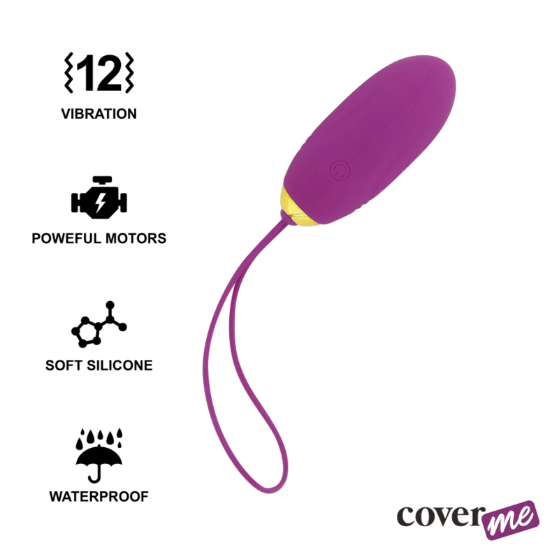 Ou Vibrator cu Telecomanda, Coverme - Lapi, 12 Moduri de Vibratii, Lilac
