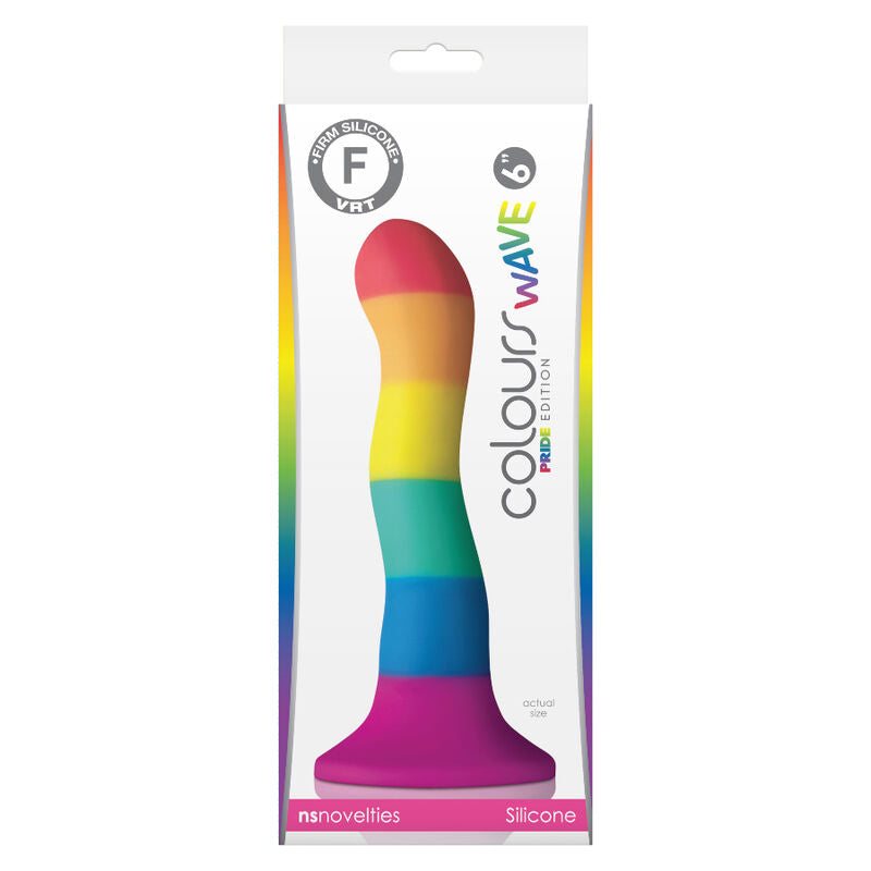 Dildo, NS Novelties - Colours Wave, Baza cu Ventuza, Pride LGBT Flag 17 CM