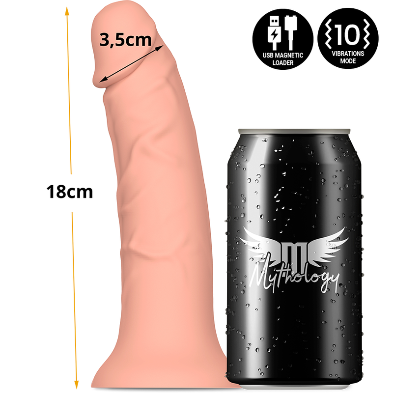 Dildo, Mythology - Asher Original S, Vibrator Compatibil cu Tehnologie Wireless Watchme, Nud