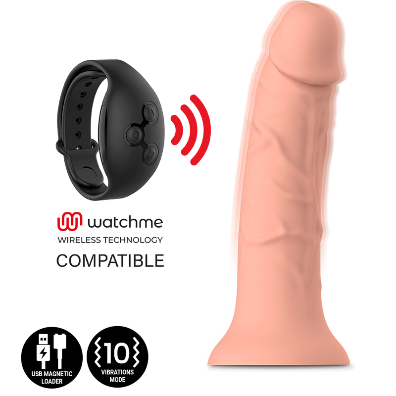 Dildo, Mythology - Asher Original, Vibrator Compatibil cu Tehnologia Wireless Watchme, M / Piele