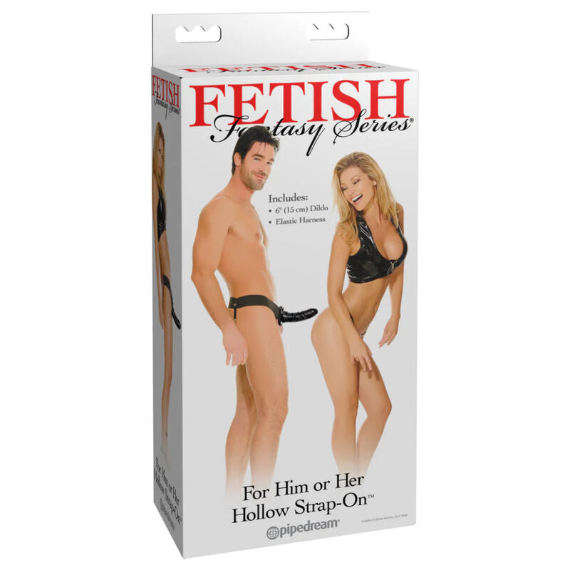 Strap On, Fetish Fantasy Series - Black Hollow, Ham Elastic Reglabil, 15 CM / Negru