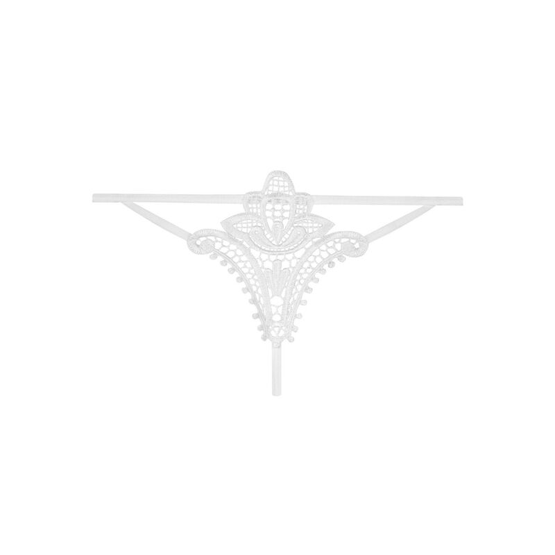 Chilot Tanga, Obsessive - Luiza, Dantela Delicata, L/XL Alb