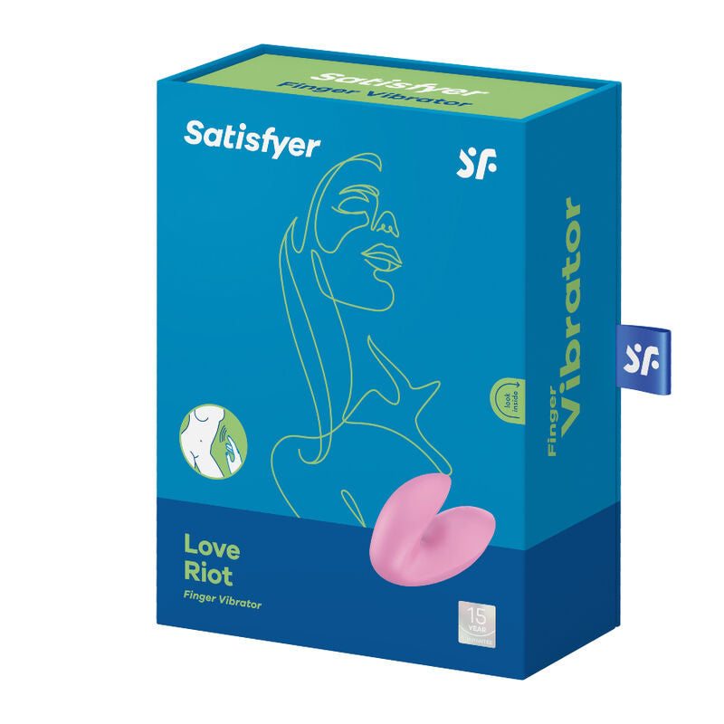 Vibrator de Deget, Satisfyer - Love Riot, 12 Programe de Vibratie, Mov