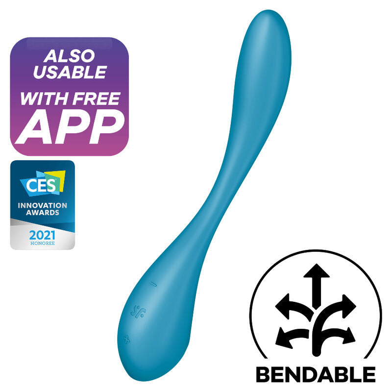 Vibrator, Satisfyer - G-Spot Flex 5, Compatibil cu Satisfyer Connect App, Albastru