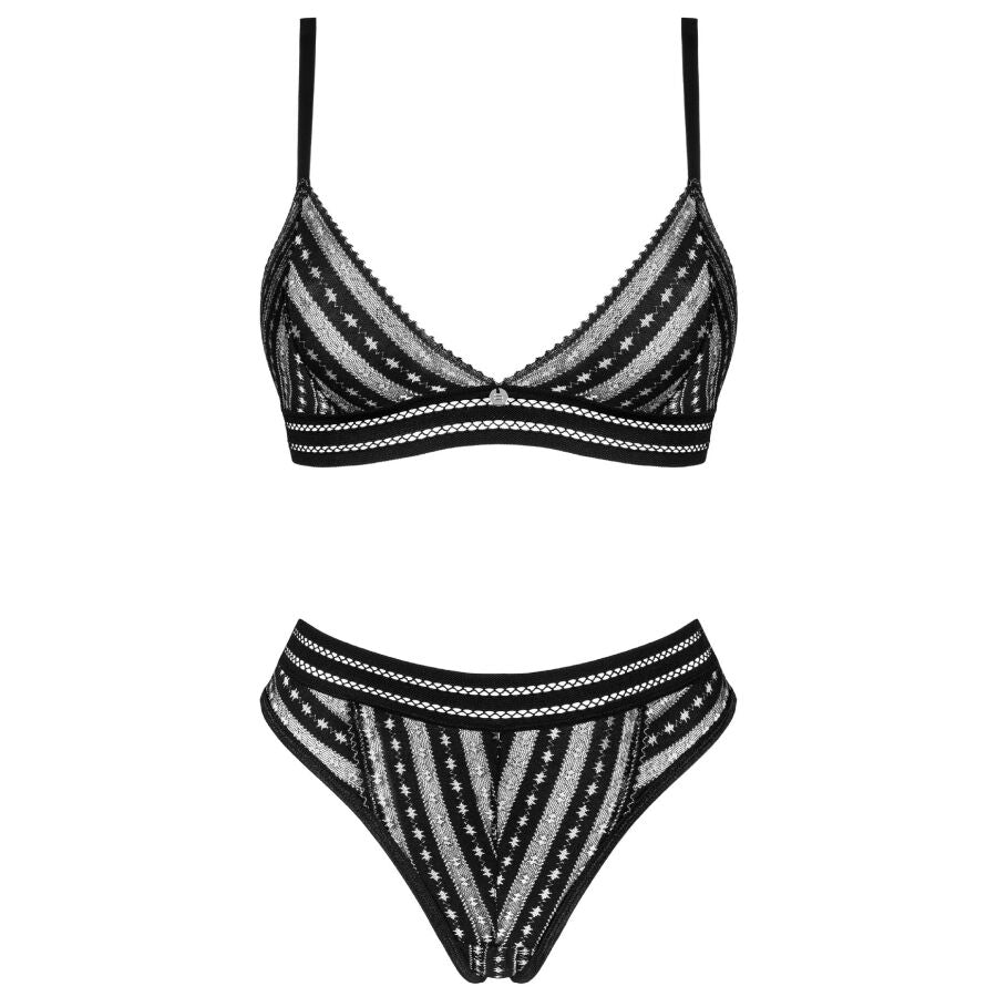 Set Lenjerie, Obsessive - Natilya, Doua Piese, XS/S Negru