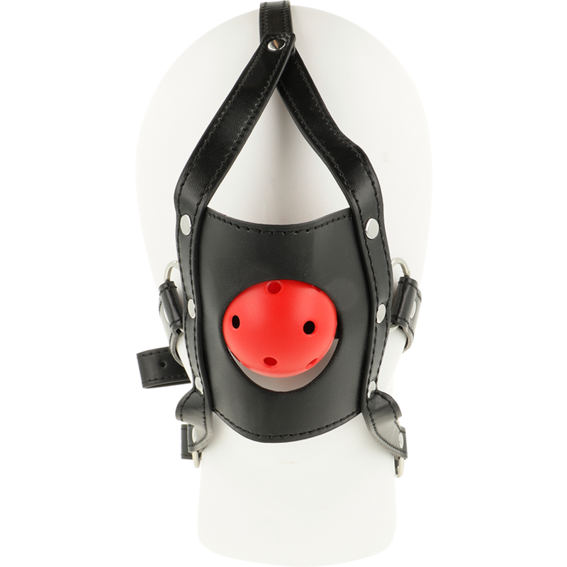 Ham pentru Cap, Ohmama - Open Mouth Head Harness, Curea Ajustabila, Negru