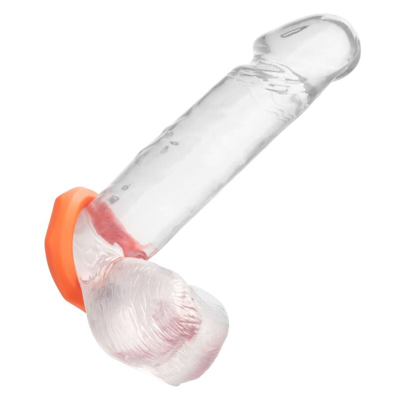 Inel Penis, CalExotics - Alpha Liquid Silicone Sexagon, Silicon Lichid Premium, Portocaliu