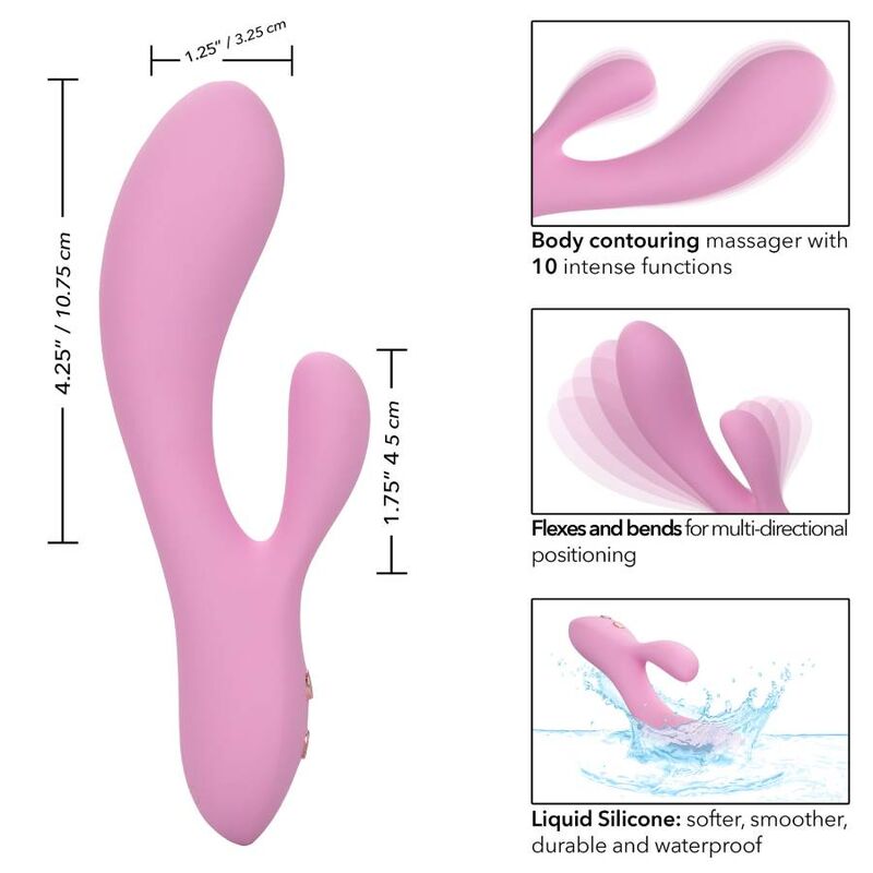 Vibrator Punctul G, CalExotics - Contour Zoie, Motoare Duble, Roz