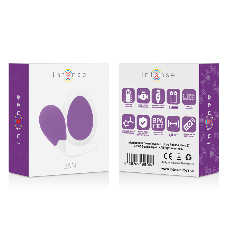 Vibrator Ou, Intense - Jan, cu Telecomanda, Lilac