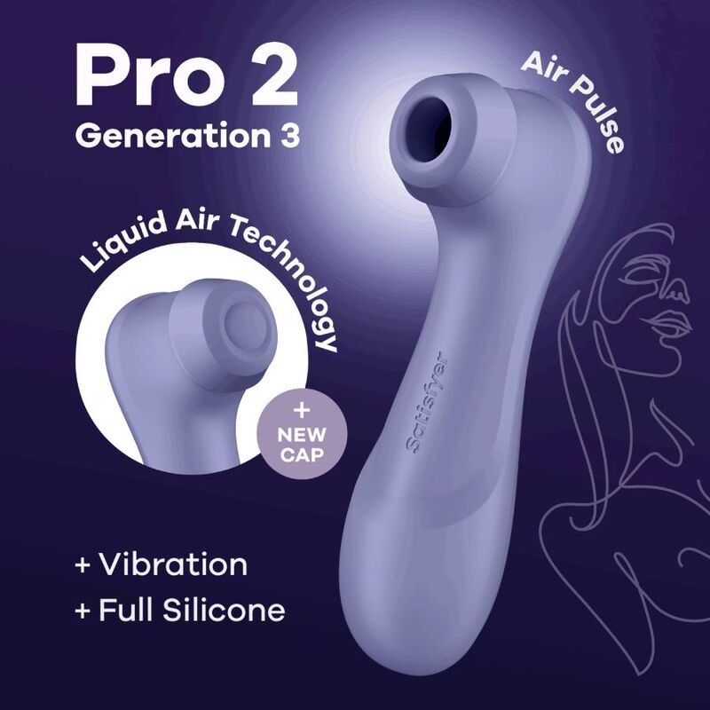 Stimulator Clitoris, Satisfyer - Pro 2 Generation 3, Tehnologie Aer Lichid, Rosu Vin