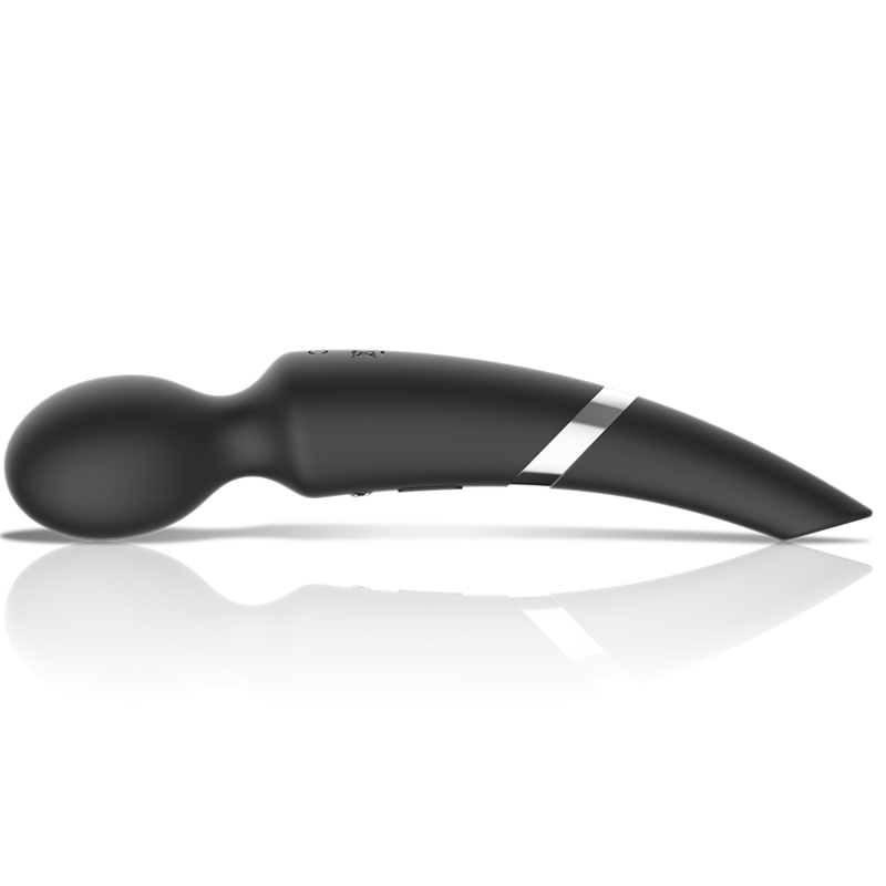 Vibrator Reincarcabil din Silicon, Black&Silver - Beck, Vibratii si Suctiune, Negru
