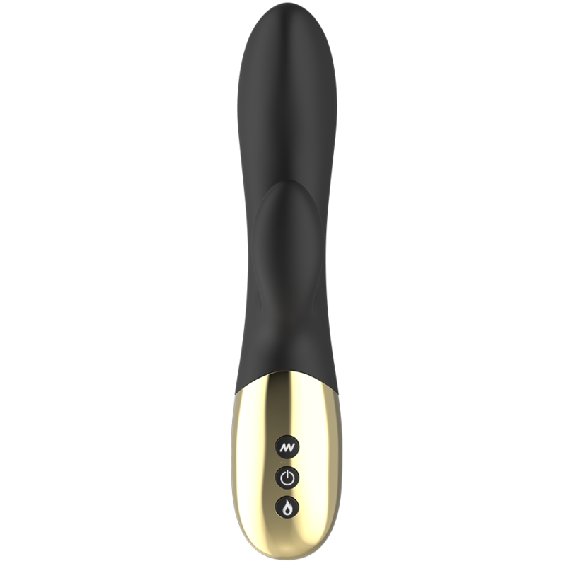 Vibrator Rabbit, Ibiza - Heating Rabbit, cu Functie de Incalzire, Negru si Auriu