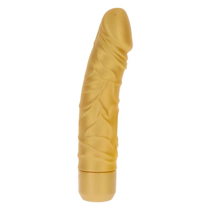 Vibrator, Get Real - Gold Dicker Original, Vibratii Puternice cu Viteze Multiple, Auriu