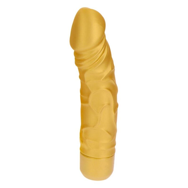 Vibrator, Get Real - Gold Dicker Original, Vibratii Puternice cu Viteze Multiple, Auriu