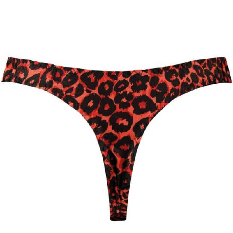 Chiloti Tanga Barbati, Anais Men - Tribal, Microfibra Rosie cu Imprimeu Animalier, S