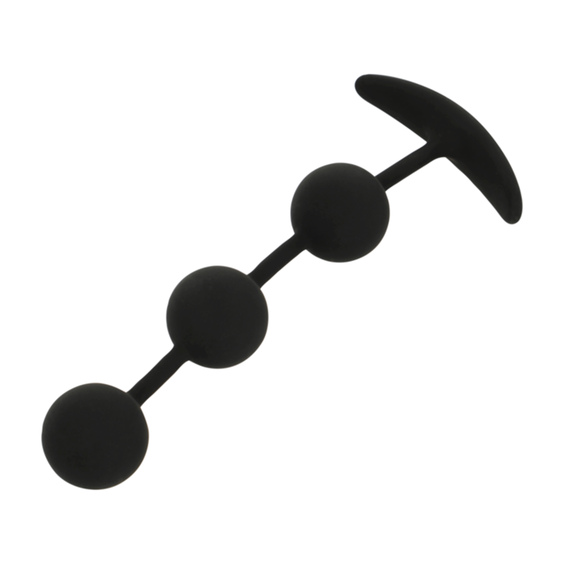 Margele Anale, Black&Silver - Harry, 3 Bile din Silicon, 14 CM