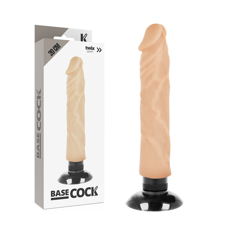 Vibrator Realistic, Basecock - 2-1, Baza cu Ventuza Detasabila, Nud 20 x 4 CM