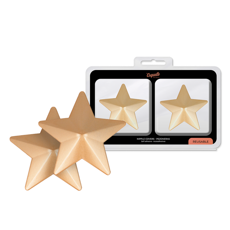 Acoperitoare pentru Sfarcuri, Coquette - Chic Desire, Autoadezive, Stele Aurii