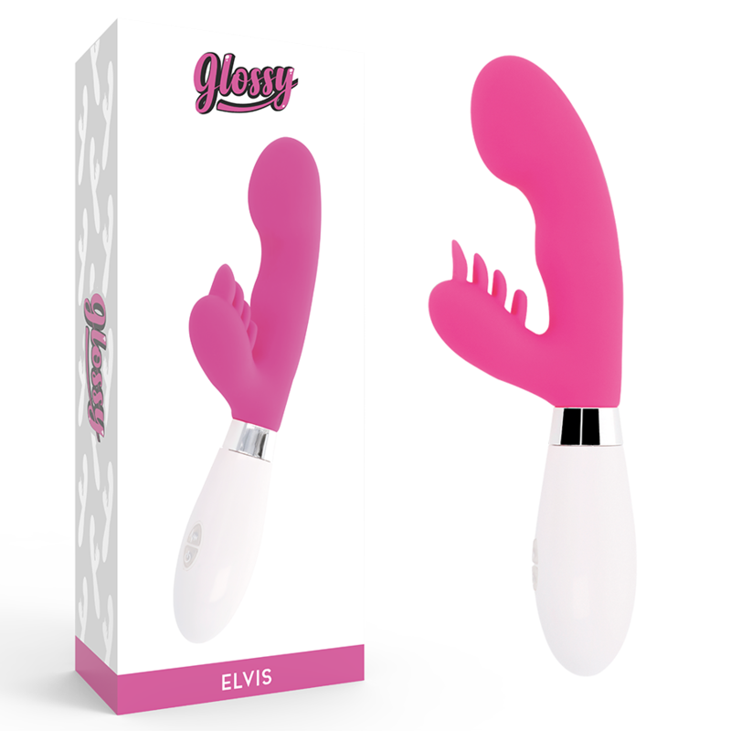 Vibrator Rabbit, Glossy - Elvis, 10 Functii si 2 Motoare, Roz