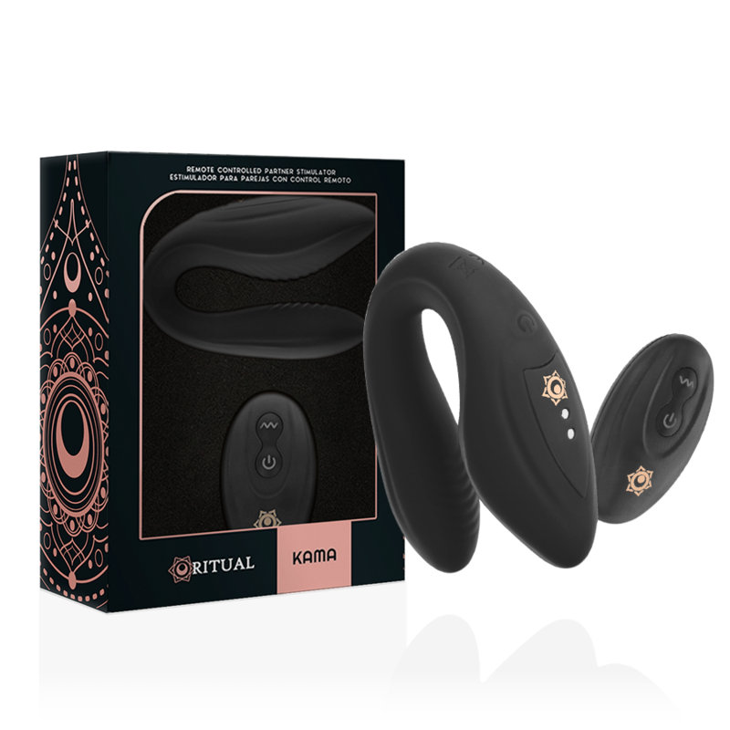 Vibrator pentru Cupluri, Rithual - Kama, cu Telecomanda, Azabache