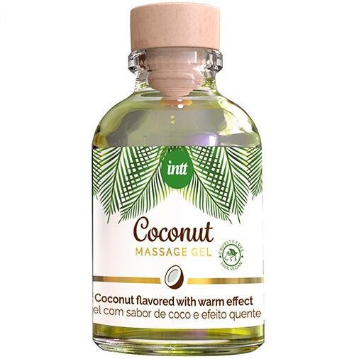 Gel de Masaj, INTT - Vegan Coconut, cu Aroma de Cocos si Efect de Incalzire, 30 ML