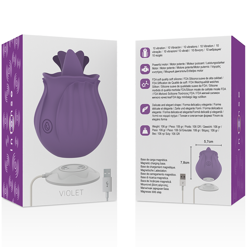 Stimulator Clitoris, Intense - Violet, 10 Vibratii, Lila
