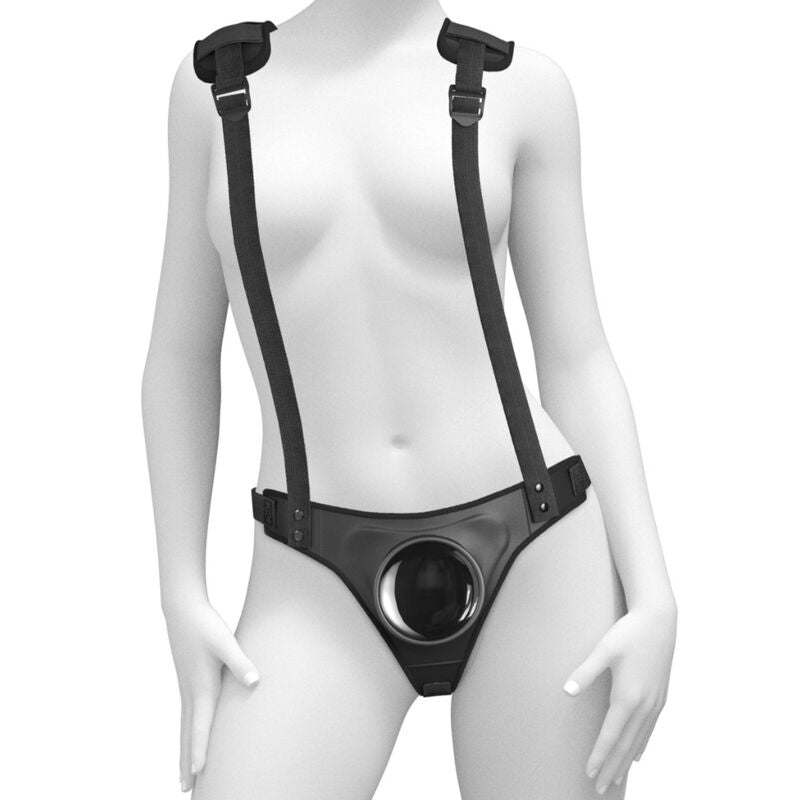 Ham Strap On, Pipedream - Body Dock Strap On Suspenders, Sistem cu Ventuza Push-And-Play, Talie Pana la 137 CM