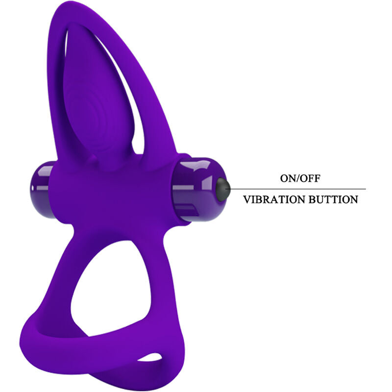 Inel Vibrator, Pretty Love, 10 Functii de Vibratie, Mov Silicon