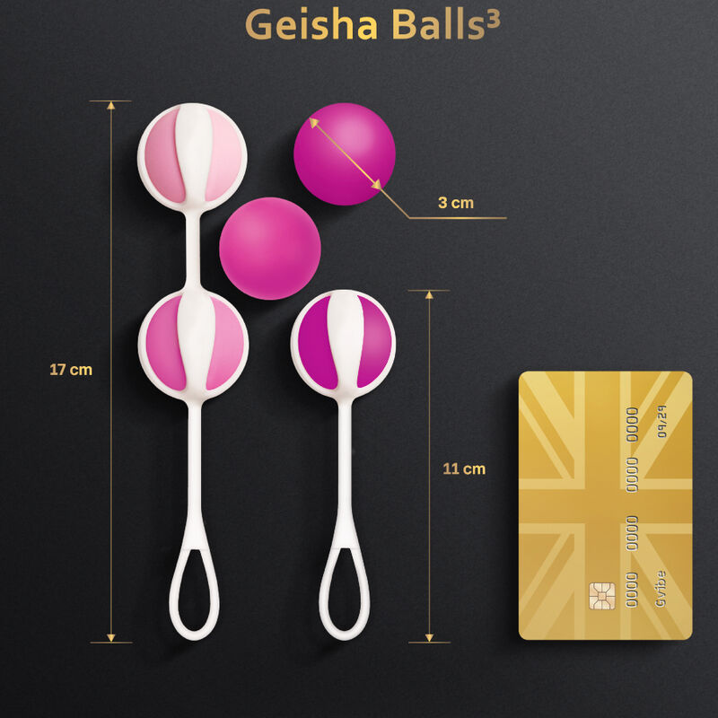 Set Bile Kegel, G-Vibe - Geisha 3, Sistem de Greutati Interschimbabile, Roz