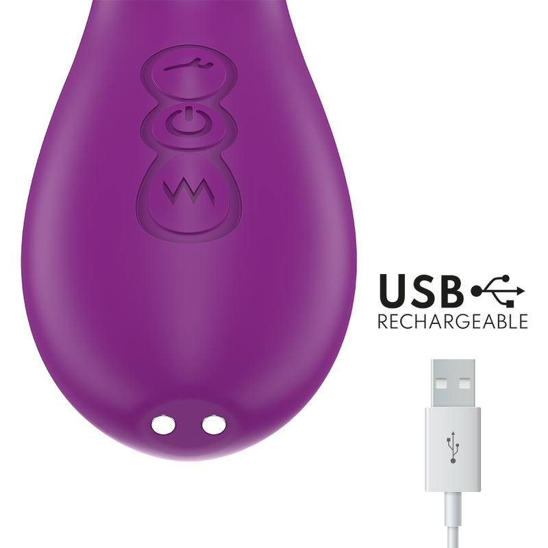 Vibrator Multifunctional, Intense - Ateneo, Reincarcabil 7 Vibratii cu Miscare de Leganare si Suctiune, Mov